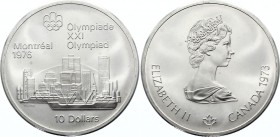 Canada 10 Dollars 1973 
KM# 87; Silver (.925) 48.6 g; Elizabeth II; 1976 Montreal Olympics; Silver; UNC