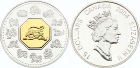 Canada 15 Dollars 2004 
KM# 610; Silver Proof; Lunar Cameo Coin - Year of the Monkey; With Original Box & Certificatooster
