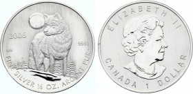 Canada 1 Dollar 2006 
KM# 718; Silver; Grey Wolf with Moon; Elizabeth II; UNC