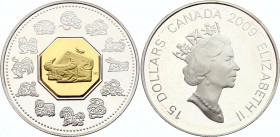 Canada 15 Dollars 2009 
KM# 866; Silver Proof; Lunar Cameo Coin - Year of the Ox; With Original Box & Certificate