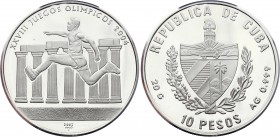 Cuba 10 Pesos 2002 
KM# 734; 2004 Olympics - Athens; Runner and Ancient Ruins; Silver; Proof