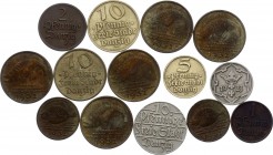 Danzig Lot of 14 Coins 1923 - 1937
1 2 5 10 Pfennig 1923 - 1932
