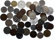 Germany Lot of 46 Coins 
Various Dates, Denominations & Mintmarks
