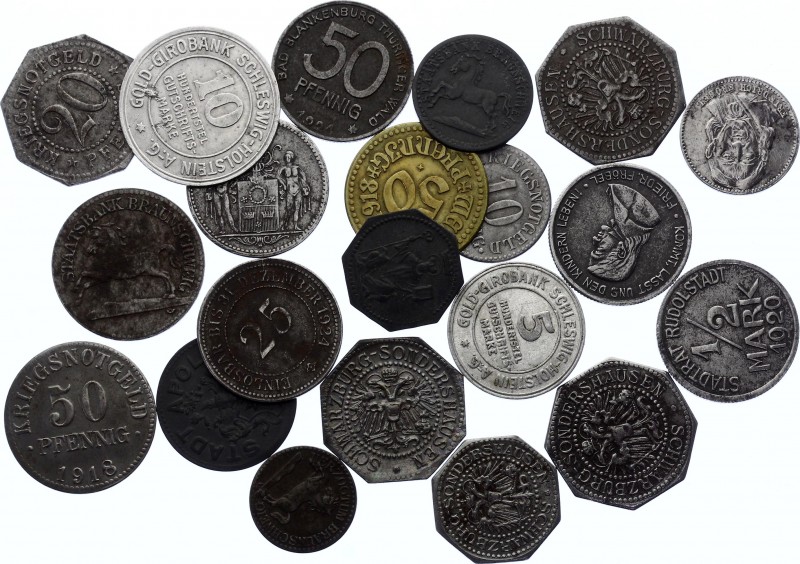Germany - Weimar Republic Lot of 21 Notgelds 
Various Dates, Denominations, Mot...