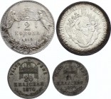 Hungary Lot of 4 Silver Coins 1870 - 1929
Silver; Various Dates & Denominations; UNC
