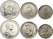 Hungary Lot of 3 Silver Coins 1935 - 1948
Silver; Various Dates & Denominations