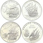 San Marino Lot of 4 Silver Coins 1995 & 1997
2 x 5000 & 10000 Lire 1995 & 1997; Silver Proof; Motives with Ships