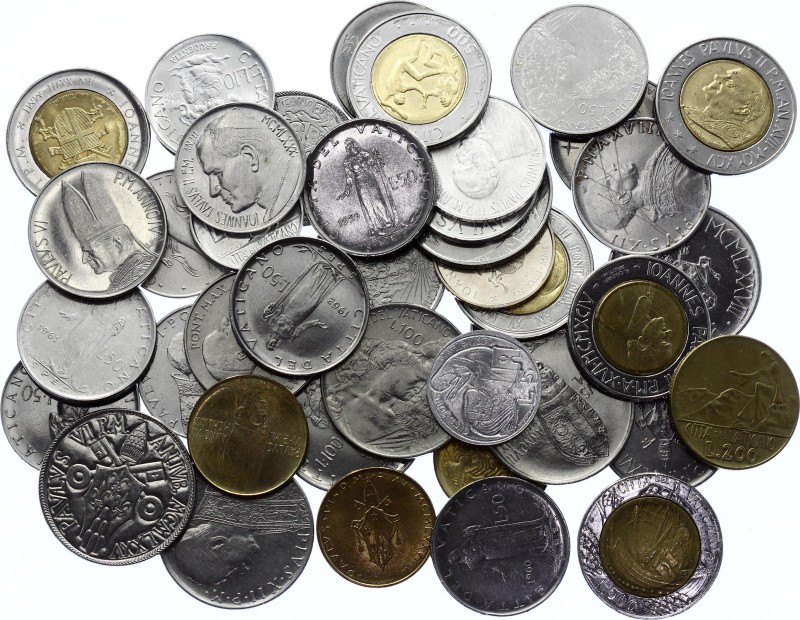 Vatican / Papal States Lot of 42 Coins 
Various Dates & Denominations; Mostly U...