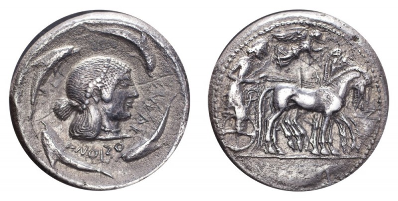 SICILY: SYRACUSE. Deinomenid Tyranny, 485-466 BC. AR Tetradrachm, 16.91 g. Some ...