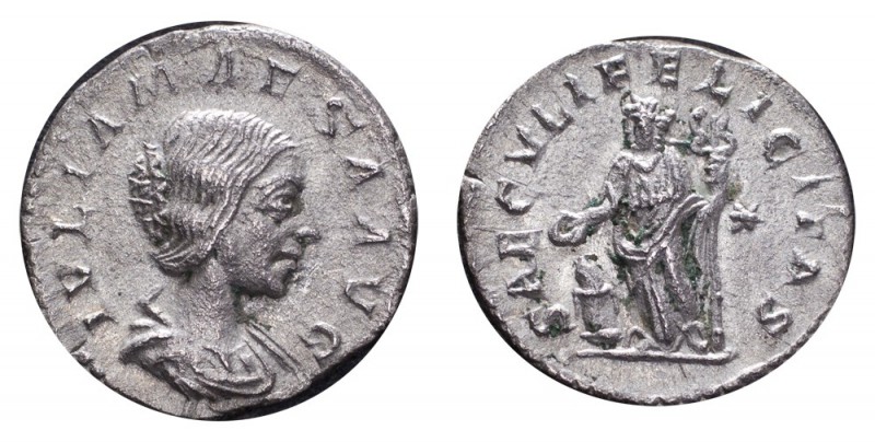 ROMAN EMPIRE. Julia Mamaea, 235. AG Denarius, 2.82 g. Slightly porous metal, ext...
