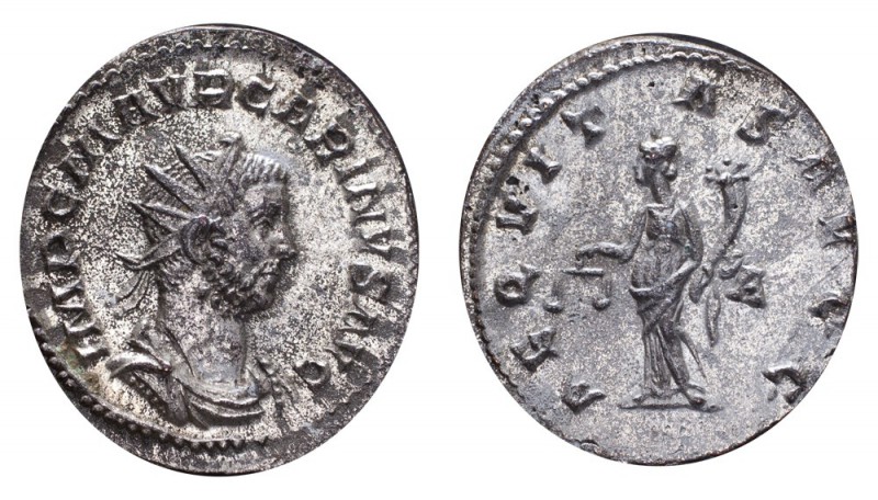 ROMAN EMPIRE. Carinus, 282-283 AD. Denarius , 4.29 g. Mint state.