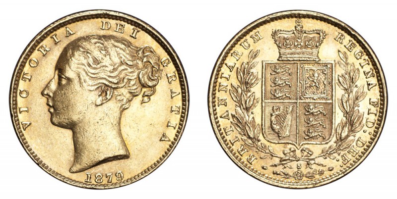 AUSTRALIA. Victoria, 1837-1901. Gold Sovereign 1879-S, Sydney. Shield. 7.99 g. G...