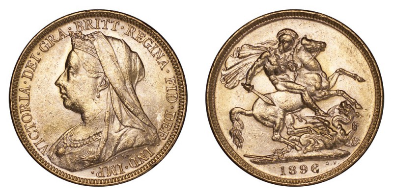 AUSTRALIA. Victoria, 1837-1901. Gold Sovereign 1896-M, Melbourne. Veiled Head. 7...