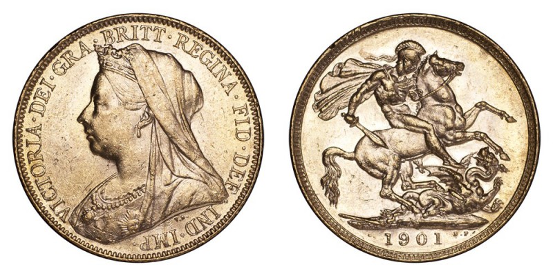 AUSTRALIA. Victoria, 1837-1901. Gold Sovereign 1901-P, Perth. Veiled Head. 7.99 ...