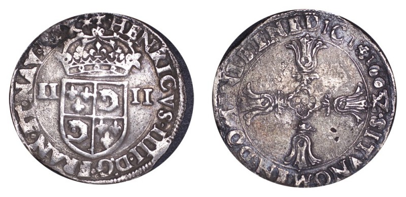 FRANCE. Henry IV, 1589-1610. Quart d'écu du Dauphiné 1602, Grenoble. 9.3 g. Ex-m...