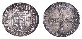 FRANCE. Henry IV, 1589-1610. Quart d'écu du Dauphiné 1602, Grenoble. 9.3 g. Ex-mount. Fine.