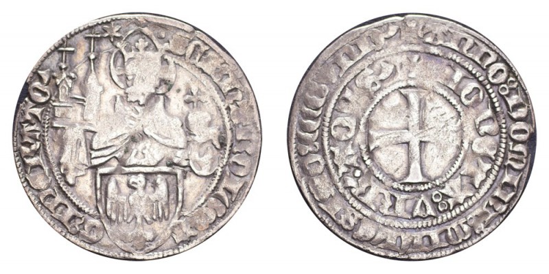 GERMANY: AACHEN. Reinhald, 1402-23. Groschen 1411, 1.94 g. Frey New 19; Förschne...