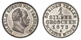 GERMANY: PRUSSIA. Wilhelm I, 1861-88. Groschen 1873-A, Berlin. 2.2 g. J.89. Uncirculated.