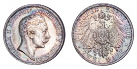 GERMANY: PRUSSIA. Wilhelm II, 1888-1918. 2 Mark 1906-A, Berlin. J.102. Uncirculated and intensely toned.