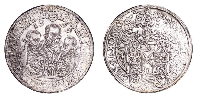 GERMANY: SAXONY-ALBERTINE. Christian, Johan Georg & Augustus, 1591-1611. Taler 1...