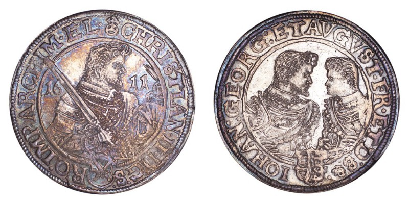 GERMANY: SAXONY-ALBERTINE. Christian II with Johan Georg & August, 1591-1611. Ta...