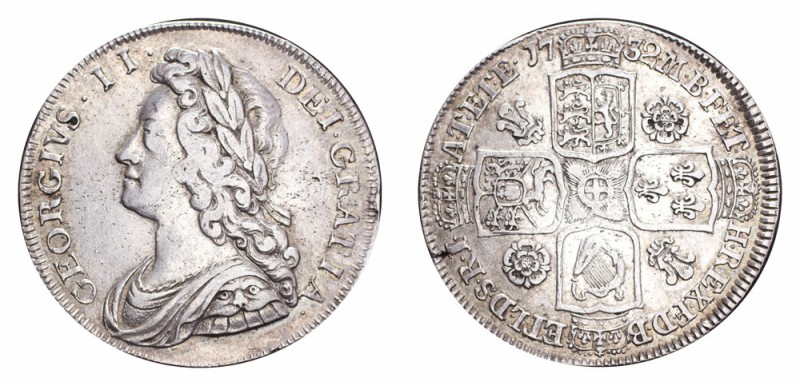GREAT BRITAIN. George II, 1727-60. Half-Crown 1732, London. S.3692. Nearly very ...