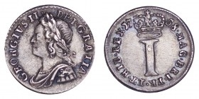 GREAT BRITAIN. George II, 1727-60. Penny 1758, London. 0.5 g. KM# 567. Good very fine.