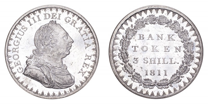 GREAT BRITAIN: BANK OF ENGLAND ISSUE. George III, 1760-1820. Three Shillings 181...