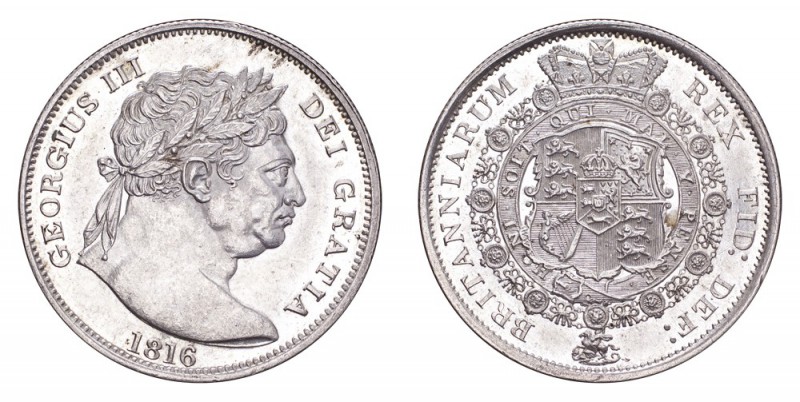 GREAT BRITAIN. George III, 1760-1820. Half-Crown 1816, London. S.3788. Uncircula...