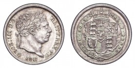 GREAT BRITAIN. George III, 1760-1820. Shilling 1817, London. 5.65 g. S-3790. Extremely fine or slightly better.