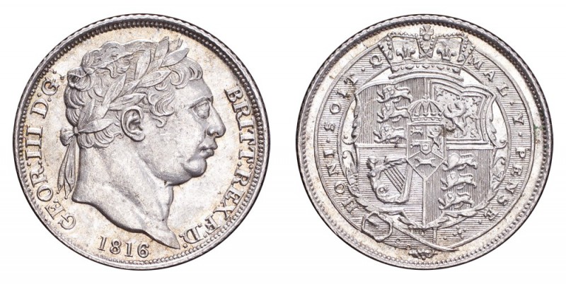 GREAT BRITAIN. George III, 1760-1820. Sixpence 1816, London. S.3791. Uncirculate...