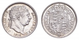 GREAT BRITAIN. George III, 1760-1820. Sixpence 1816, London. S.3791. Uncirculated.