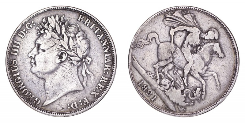 GREAT BRITAIN. George IV, 1820-30. Crown 1821, London. 28.28 g. Mintage 438,000....