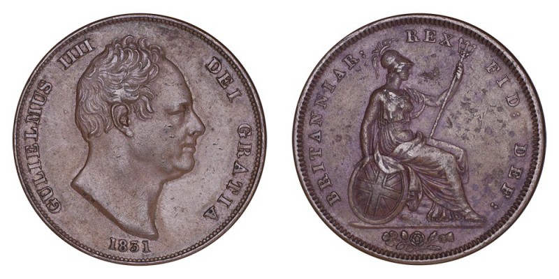 GREAT BRITAIN. William IV, 1830-37. Penny 1831, London. WW initials - Rare. 18.8...