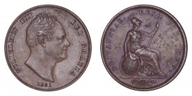 GREAT BRITAIN. William IV, 1830-37. Penny 1831, London. WW initials - Rare. 18.85 g. S.3846.
