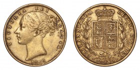 GREAT BRITAIN. Victoria, 1837-1901. Gold Sovereign 1866, London. Shield. 7.99 g. Very fine.