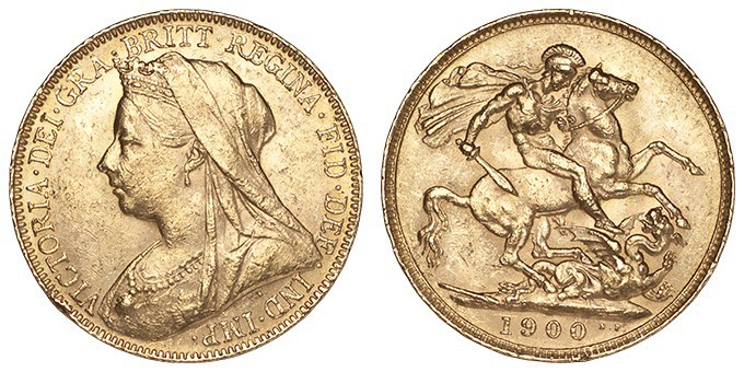 GREAT BRITAIN. Victoria, 1837-1901. Gold Sovereign 1900, London. 7.99 g. Mintage...