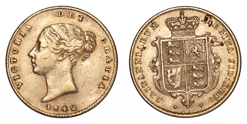 GREAT BRITAIN. Victoria, 1837-1901. Gold Half-Sovereign 1842, London. 3.99 g. Ve...