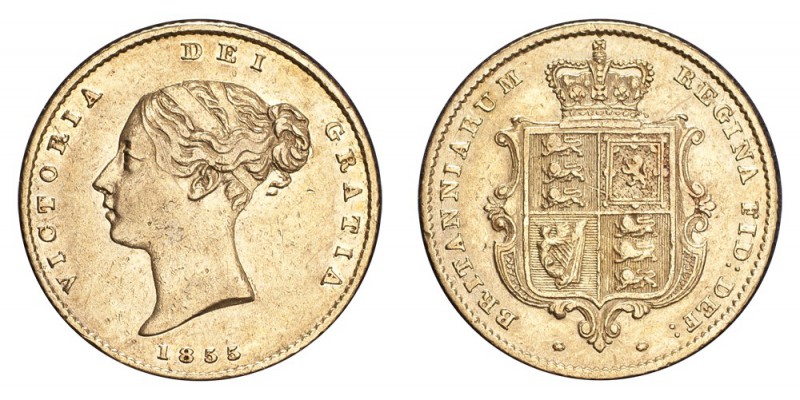GREAT BRITAIN. Victoria, 1837-1901. Gold Half-Sovereign 1855, London. S.3859. Go...