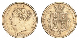 GREAT BRITAIN. Victoria, 1837-1901. Gold Half-Sovereign 1878, London. 4 g. Mintage 2,317,506. Marsh 453, S-3860E. Punch mark in obverse field. Die num...