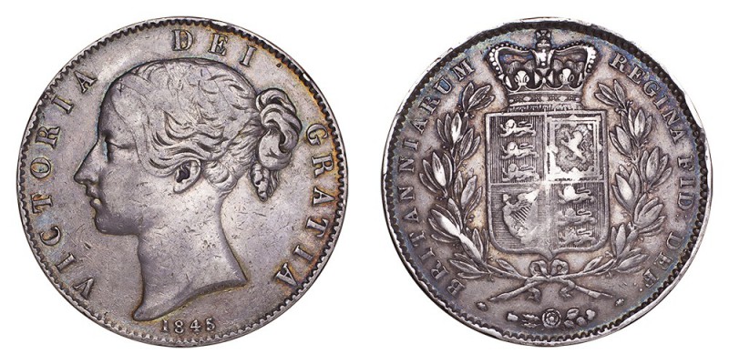 GREAT BRITAIN. Victoria, 1837-1901. Crown 1845, London. 28.28 g. Mintage 159,000...