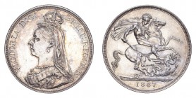GREAT BRITAIN. Victoria, 1837-1901. Crown 1887, London. 28.28 g. S-3921. Good extremely fine. This lot can be viewed in our YouTube channel, to see th...