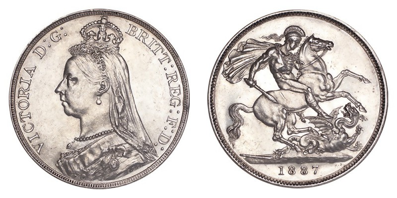 GREAT BRITAIN. Victoria, 1837-1901. Crown 1887, London. 28.28 g. Mintage 173,000...