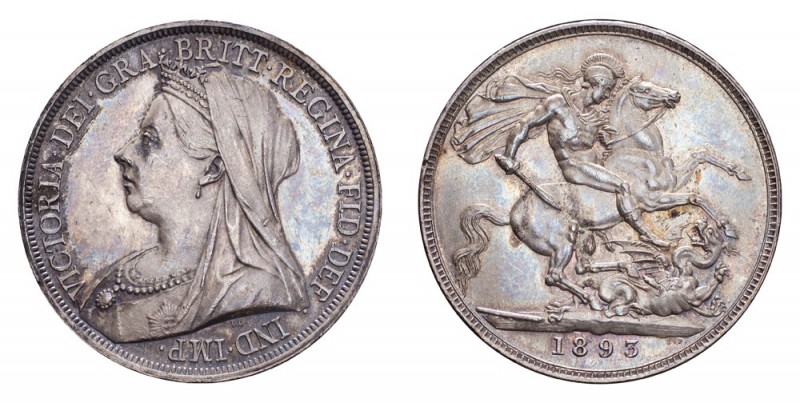 GREAT BRITAIN. Victoria, 1837-1901. Crown 1893, London. Choice uncirculated with...
