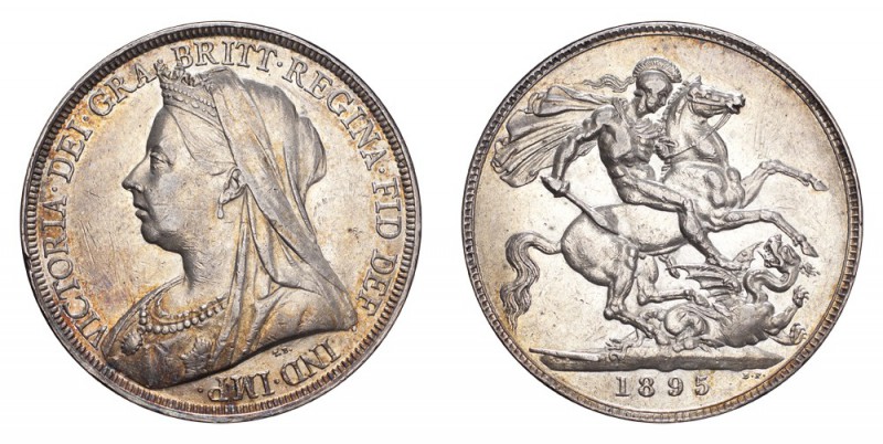 GREAT BRITAIN. Victoria, 1837-1901. Crown 1895, London. 28.28 g. S-3937. Extreme...