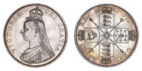 GREAT BRITAIN. Victoria, 1837-1901. Double-florin 1887, London. 22.6 g. S-3923. Uncirculated.