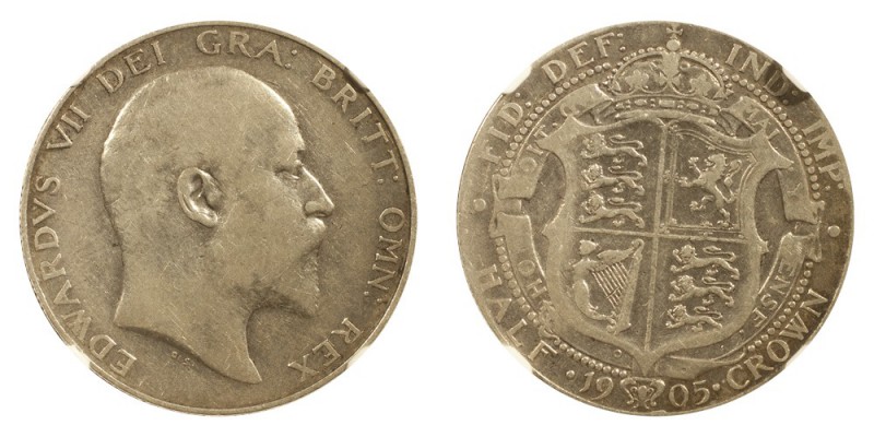 GREAT BRITAIN. Edward VII, 1901-10. Half-Crown 1905, London. 14.14 g. S-3980. Th...