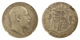 GREAT BRITAIN. Edward VII, 1901-10. Half-Crown 1905, London. 14.14 g. S-3980. The key date in the Edward halfcrown series. Better than usually seen. I...