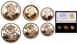 GREAT BRITAIN. Elizabeth II, 1953-. Gold Proof 3 Coin Set 1988, London. 27.99 g. In original Royal Mint box of issue with Certificate of Authenticity....