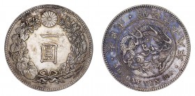 JAPAN. Mutsuhito (Meiji), 1867-1912. Yen 1895 (Meiji 28), Osaka. 26.96 g. Mintage 21,098,754. KM Y# A25.3. Very fine/Good very fine.